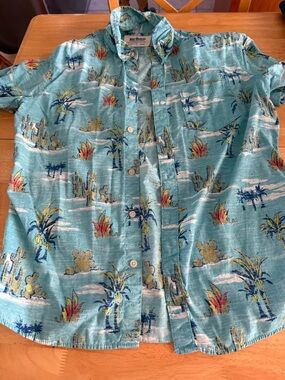urban pipeline Turquoise Desert Print Short-Sleeve Button-Down Shirt